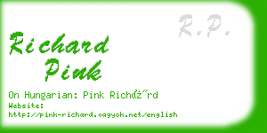 richard pink business card